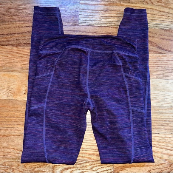 Athleta girl dark purple heathered leggings size large / 12 - Picture 4 of 7